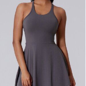 Sculpting Yoga Pilates Dress Skort Built-In Bra Sports Bra and Shorts